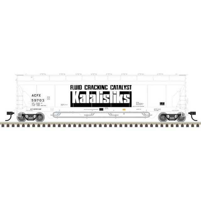 ACF 4-Bay Center Flow(R) Pressureaide(R) Covered Hopper - Ready to Run - Maste -- Katalistiks ACFX #59703 (white, black)