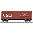 P-S PS-1 40' Boxcar w/8' Door - Ready to Run - Master -- Chicago & Eastern Illinois #66864 (Boxcar Red, white, Billboard C&EI)