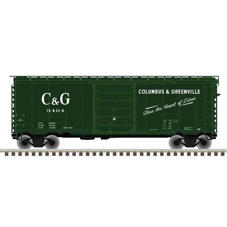 P-S PS-1 40' Boxcar w/8' Door - Ready to Run - Master -- Columbus & Greenville #3404 (green, white, Heart of Dixie Slogan)