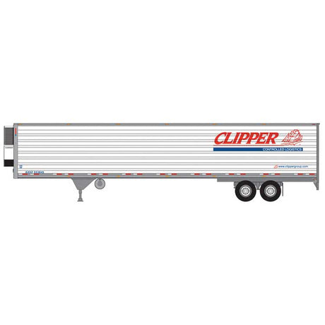 53' Modern Reefer Trailer - Assembled -- Clipper #553557 (white, red, blue)