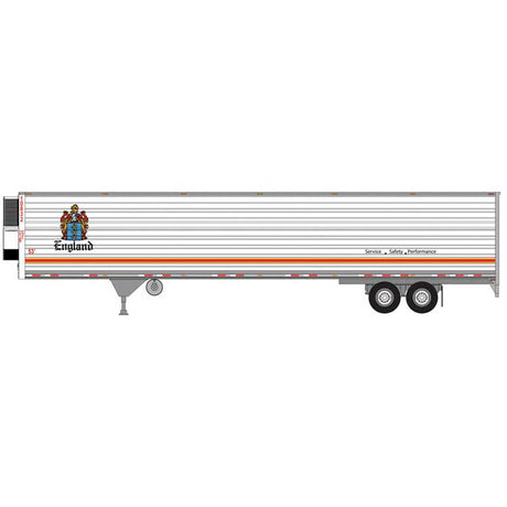 53' Modern Reefer Trailer - Assembled -- England #10917 (white, orange, blue, gold)