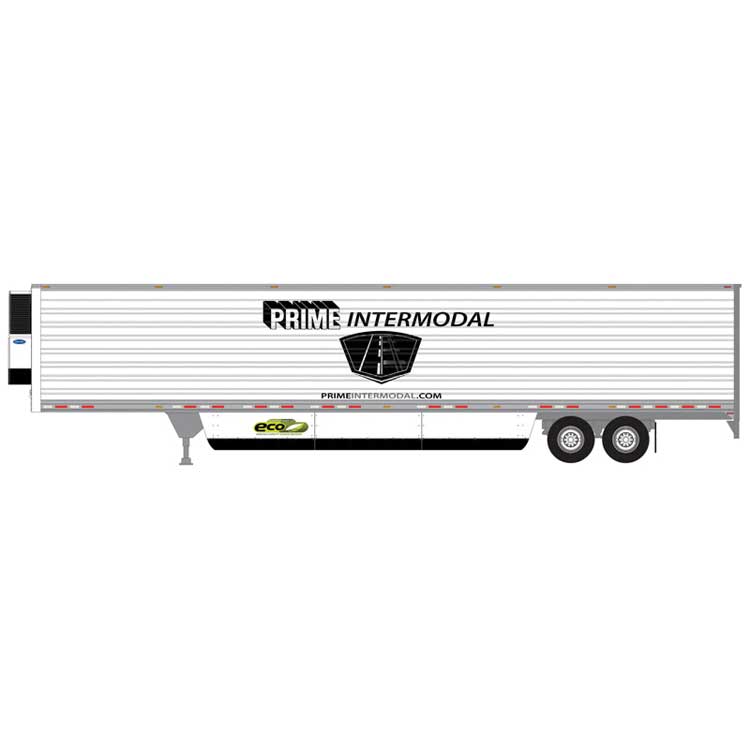 53' Modern Reefer Trailer - Assembled -- Prime Intermodal #158057 (white, black, green)