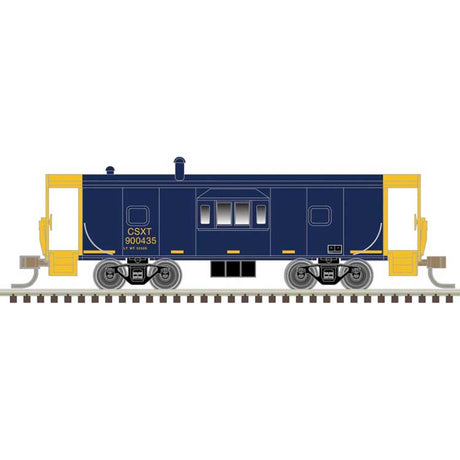 International Steel Bay Window Caboose - Ready to Run - Master(R) -- CSX #900435 (blue, yellow)
