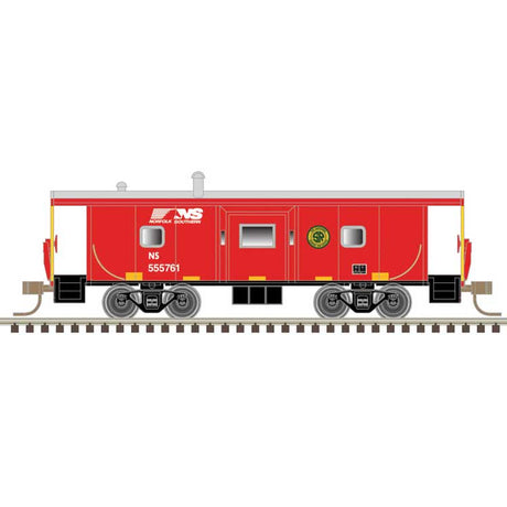 International Steel Bay Window Caboose - Ready to Run - Master(R) -- Norfolk Southern #555761 (red, silver, black, SOU Logo, yellow conspicuity m