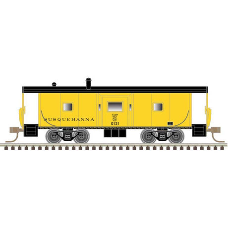 International Steel Bay Window Caboose - Ready to Run - Master(R) -- New York, Susquehanna & Western #124 (yellow, black)