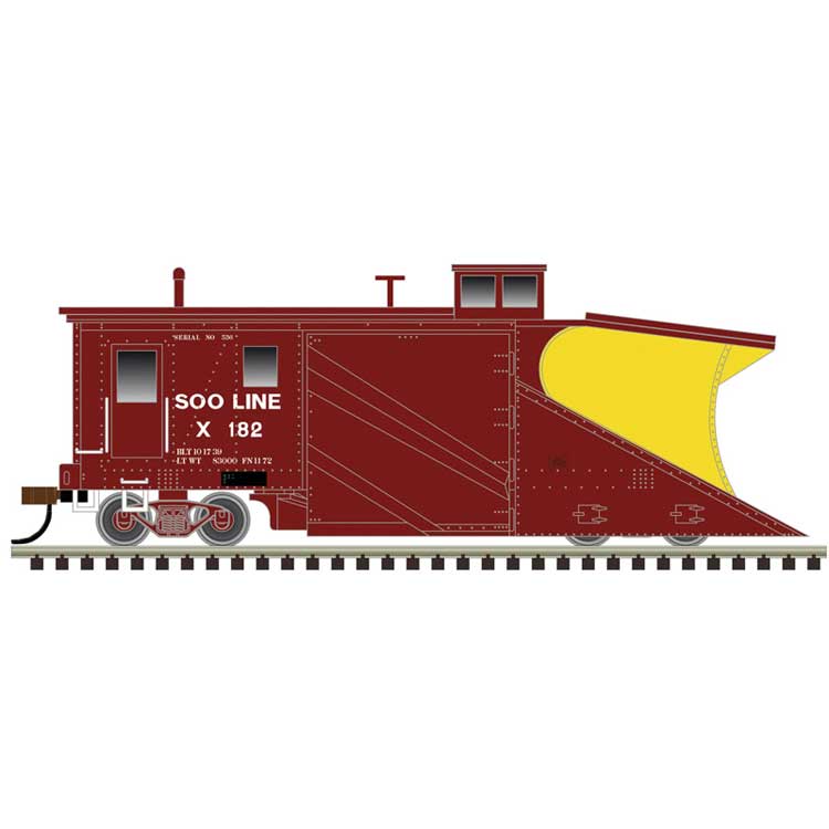 Russell Snow Plow - Ready to Run - Master(R) -- Soo Line #X182 (Boxcar Red, yellow)