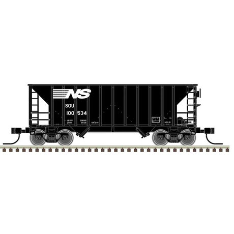 Greenville 100-Ton 2-Bay Hopper - Ready to Run - Master(R) -- Southern Railway SOU #100658 (black, white)