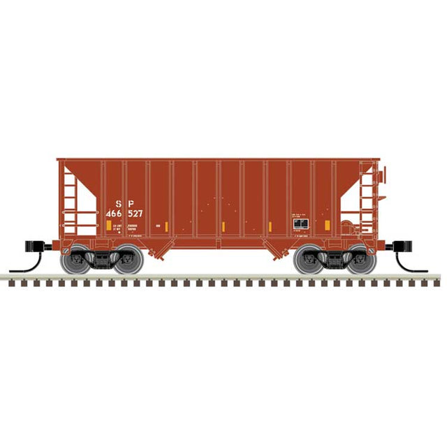 Greenville 100-Ton 2-Bay Hopper - Ready to Run - Master(R) -- Southern Pacific #466527 (Boxcar Red, Reporting Marks Only, yellow conspicui