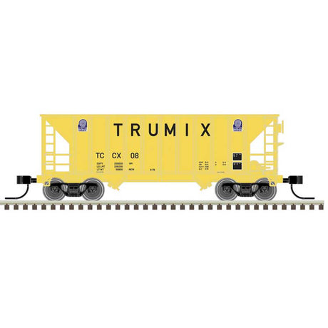 Greenville 100-Ton 2-Bay Hopper - Ready to Run - Master(R) -- Trumix TCCX #23 (yellow, black, blue)