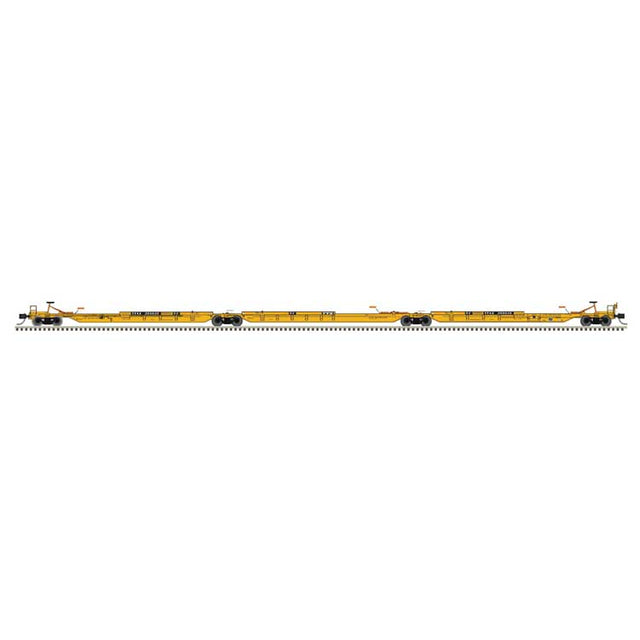 Trinity 53' RAF33 3-Unit Spine Car - Ready to Run -- TTX #355035 (As-Delivered, black, yellow, w/Conspicuity Stripes)