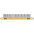 ACF 89' F89-J Flatcar w/Deck Risers & Silver Pipe Load - Ready to Run -- TTX PTTX #602490 (yellow, black, yellow conspicuity marks)