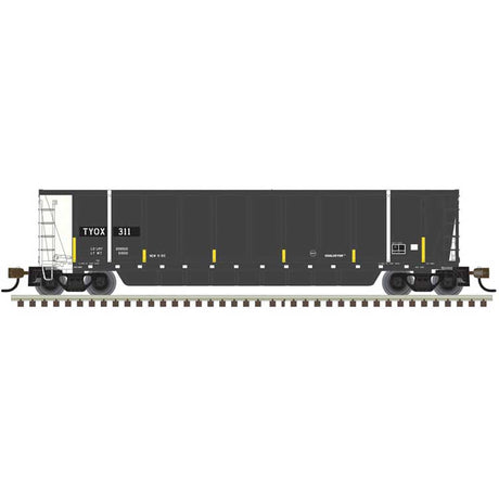 Coalveyor Bathtub Gondola - Ready to Run - Master(R) -- The Tie Yard of Omaha TYOX #315 (black, white, yellow conspicuity marks)