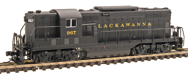 EMD GP7 Phase I, Torpedo Tube Air Tanks w/DCC -- Lackawanna #967 (black/gold)