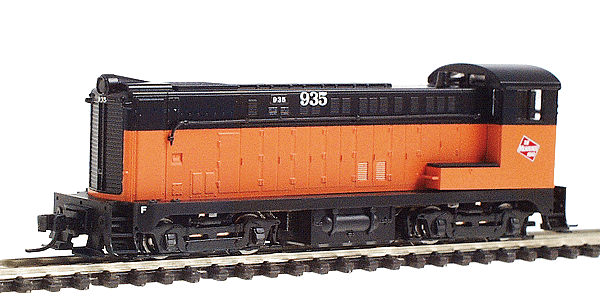 Diesel Baldwin VO-1000 - NO Step Guards - Powered -- Milwaukee Road #935 (orange, black)