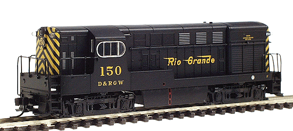 F-M H15-44 Early Body, Square Windows, Body Handrail - Standard DC -- Denver & Rio Grande Western #150 (black, yellow)