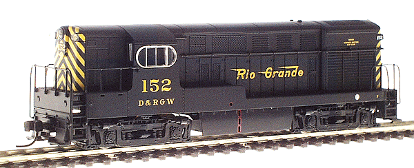 F-M H15-44 Early Body, Square Windows, Body Handrail - Standard DC -- Denver & Rio Grande Western #152 (black, yellow)