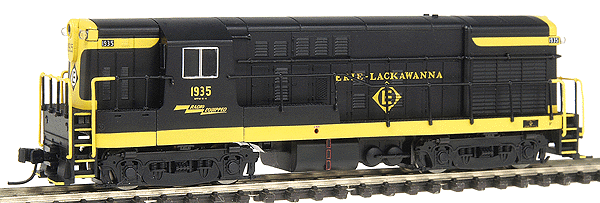 F-M H16-44 Early Body, Square Windows, Sill Handrail - Standard DC -- Erie Lackawanna #1935 (black, yellow)