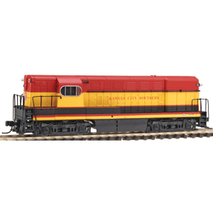 F-M H15-44 Early Body, Square Windows, Body Handrail w/DCC -- Kansas City Southern #41 (black, red, yellow)