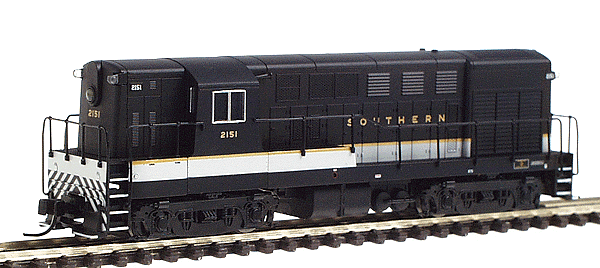 F-M H16-44 Early Body, Square Windows, Sill Handrail w/DCC -- Southern #2151 (black, Imitation Aluminum, gold)