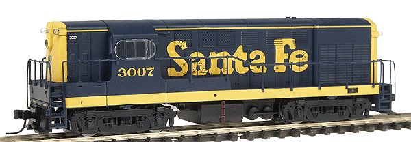 F-M H16-44 Early Body, Square Windows, Sill Handrail w/DCC -- Santa Fe #3007 (blue, yellow)