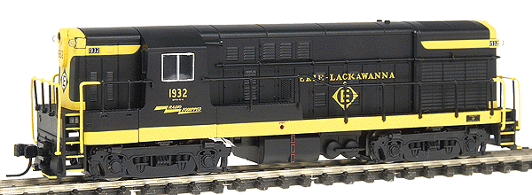 F-M H16-44 Late Body, Square Windows, Body Handrail w/DCC -- Erie Lackawanna #1932 (black,yellow)