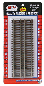 Code 83 Straight Snap-Track(R) -- 6"  15.2cm pkg(4)