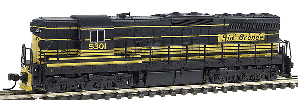 EMD SD7 Dynamic Brakes w/DCC - Master(R) -- Denver & Rio Grande Western #5301 (black, Grande Gold) w/Dynamic Brakes