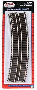 Code 83 Curved Snap Track -- 24" Radius w/Brown Ties pkg(6)-1