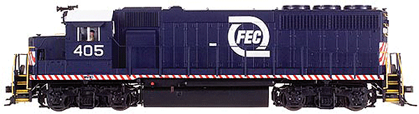 EMD GP40 Low Nose - Standard DC - Master(R) -- Florida East Coast #405 (blue, red, white)