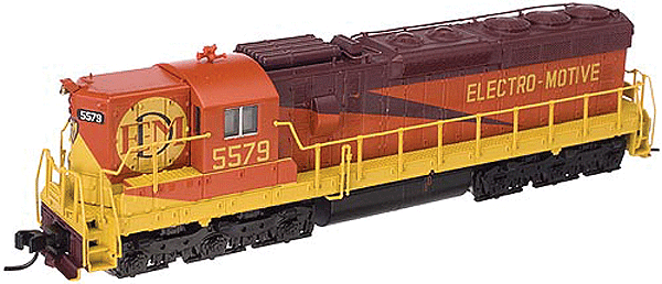 EMD SD24 - Standard DC - Master(R) -- Demonstrator #5579 (maroon,red,yellow) High Nose