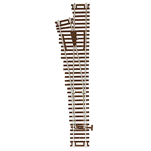Code 83 Custom-Line(R) Turnout w/Nickel-Silver Rail & Brown Ties -- #4 Left Hand