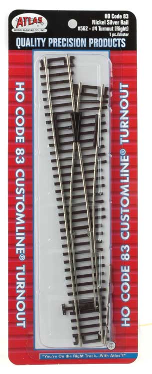 Code 83 Turnout w/Nickel-Silver Rail & Brown Ties - Custom Line(R) -- #4 Right Hand-2