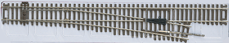 Code 83 Turnout with Nickel-Silver Rail and Brown Ties - Custom Line(R) -- No. 6 Right Hand