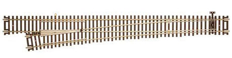 Code 83 Custom-Line(R) Mark IV Turnout w/Nickel-Silver Rail & Brown Ties -- #8 Left Hand