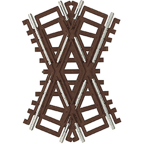 Code 83 Crossing - Nickel Silver with Brown Ties -- 25 Degrees