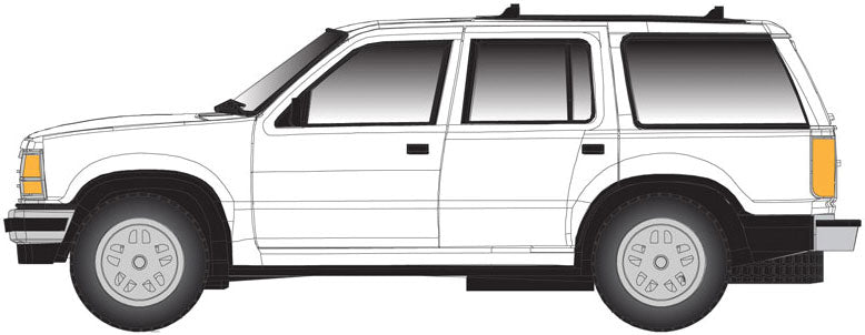 Master Line 1993 Ford Explorer w/Non-Operating Rotary Beacon pkg(2) Assembled -- Painted, Unlettered (white)