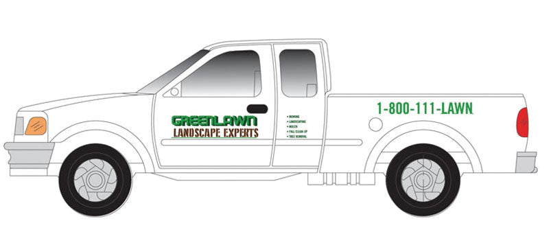 Ford F-150 Pickup Truck 2-Pack - Standard Sides - Assembled -- Greenlawn Landscape Experts (white, green, black)