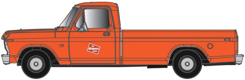 1973 Ford(R) F-100 Pickup Truck 2-Pack - Assembled -- Milwaukee Road (orange)