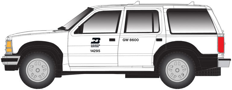 1993 Ford Explorer 2-Pack - Assembled -- Burlington Northern (white, black)
