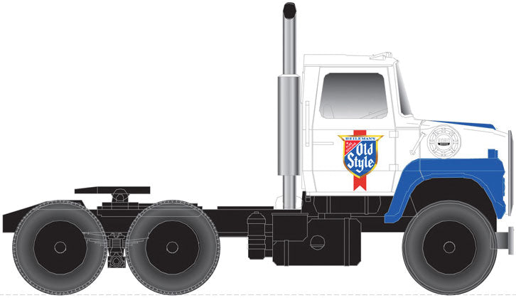Ford(R) LNT 9000 Tractor Only - Assembled -- Painted to Match Old Style (white, blue, gold) 45' Pines Trailer