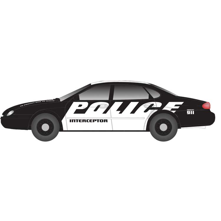 1996 Ford Taurus 4-Door Sedan 2-Pack - Assembled -- Police Interceptor (black, white)
