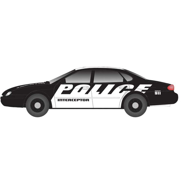 1996 Ford Taurus 4-Door Sedan 2-Pack - Assembled -- Police Interceptor (black, white)