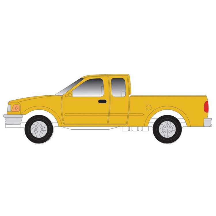 1997 Ford F-150 Pickup Truck 2-Pack - Standard Sides - Assembled -- Yellow