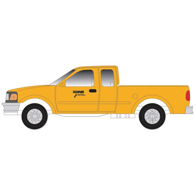 1997 Ford F-150 Pickup Truck 2-Pack - Standard Sides - Assembled -- Norfolk Southern (MOW, yellow, black)