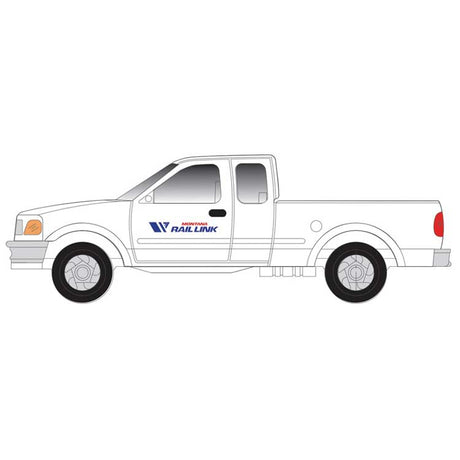 1997 Ford F-150 Pickup Truck 2-Pack - Standard Sides - Assembled -- Montana Rail Link (MOW, white, blue)