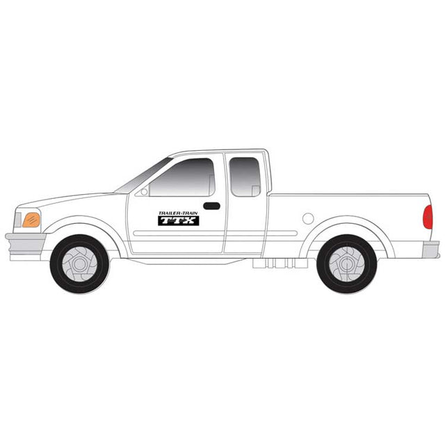 1997 Ford F-150 Pickup Truck 2-Pack - Standard Sides - Assembled -- TTX (MOW, white, black)