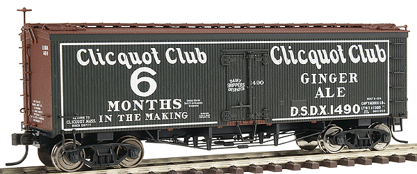 36' Wood Reefer - Assembled -- Cliquot Club #1490 (green, white, brown)