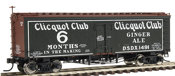 36' Wood Reefer - Assembled -- Cliquot Club #1491 (green, white, brown)