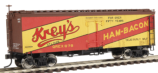 36' Wood Reefer - Assembled -- Krey's #878 (yellow, brown, black)