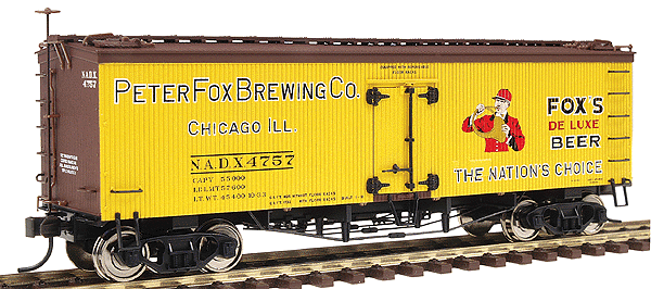 36' Wood Reefer - Assembled -- Peter Fox Beer #4757 (yellow, brown, black, red)